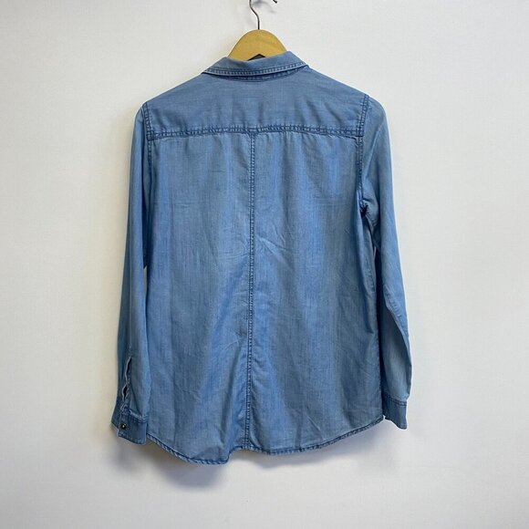 Club Monaco Chambray Denim Button Down Top - Picture 8 of 11